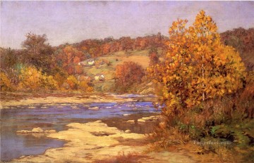 ブルック川の流れ Painting - 青と金の風景ジョン・オティス・アダムス川